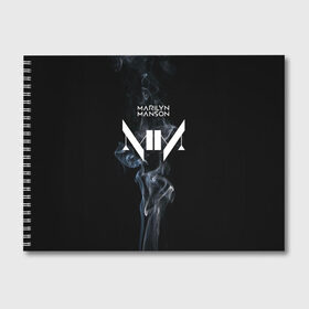 Альбом для рисования с принтом TRDMrnMsn Marilyn Manson в Екатеринбурге, 100% бумага
 | матовая бумага, плотность 200 мг. | art | logo | manson | marilyn | rock | usa | великий | лого | логотип | мэнсон | мэрилин | рок | ужасный