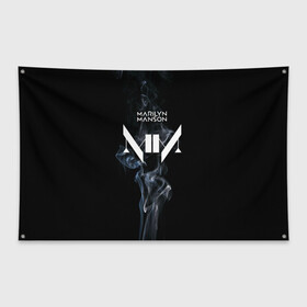 Флаг-баннер с принтом TRDMrnMsn Marilyn Manson в Екатеринбурге, 100% полиэстер | размер 67 х 109 см, плотность ткани — 95 г/м2; по краям флага есть четыре люверса для крепления | art | logo | manson | marilyn | rock | usa | великий | лого | логотип | мэнсон | мэрилин | рок | ужасный