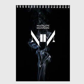 Скетчбук с принтом TRDMrnMsn Marilyn Manson в Екатеринбурге, 100% бумага
 | 48 листов, плотность листов — 100 г/м2, плотность картонной обложки — 250 г/м2. Листы скреплены сверху удобной пружинной спиралью | art | logo | manson | marilyn | rock | usa | великий | лого | логотип | мэнсон | мэрилин | рок | ужасный