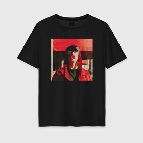 Женская футболка хлопок Oversize с принтом MAYOT GHETTO GARDEN в Екатеринбурге, 100% хлопок | свободный крой, круглый ворот, спущенный рукав, длина до линии бедер
 | garden | ghetto | mayot | melon | music | гарден | гетто | майот | мелон | мьюзик