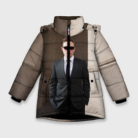 Зимняя куртка для девочек 3D с принтом ROBERT PATTINSON в Екатеринбурге, ткань верха — 100% полиэстер; подклад — 100% полиэстер, утеплитель — 100% полиэстер. | длина ниже бедра, удлиненная спинка, воротник стойка и отстегивающийся капюшон. Есть боковые карманы с листочкой на кнопках, утяжки по низу изделия и внутренний карман на молнии. 

Предусмотрены светоотражающий принт на спинке, радужный светоотражающий элемент на пуллере молнии и на резинке для утяжки. | batman | devil all the time | robert pattinson | the batman | twilight | бетмен | бэтмен | дьявол всегда здесь | роберт паттинсон | сумерки