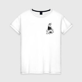 Женская футболка хлопок с принтом Даффи Дак в Екатеринбурге, 100% хлопок | прямой крой, круглый вырез горловины, длина до линии бедер, слегка спущенное плечо | daffy duck | looney tunes | vdzabma | даффи дак | луни тюнз