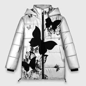 Женская зимняя куртка 3D с принтом Черные бабочки на белом в Екатеринбурге, верх — 100% полиэстер; подкладка — 100% полиэстер; утеплитель — 100% полиэстер | длина ниже бедра, силуэт Оверсайз. Есть воротник-стойка, отстегивающийся капюшон и ветрозащитная планка. 

Боковые карманы с листочкой на кнопках и внутренний карман на молнии | angel | black and white | butterfly | fairy | fashion girl | wings | ангел | бабочка | девушке | животные | крылья | летающие | магия | махаон | мотылек | мотыльки | насекомые | нежные | подарок | природа | сказочные | татуировки