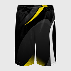 Детские спортивные шорты 3D с принтом SPORT WEAR YELLOW в Екатеринбурге,  100% полиэстер
 | пояс оформлен широкой мягкой резинкой, ткань тянется
 | Тематика изображения на принте: abstraction | geometry | neon | sport | sport wear | texture | абстракция | брызги | геометрия | краски | красный | линии | неон | неоновый | полосы | соты | спорт | спортивная одежда | спортивная форма | текстура | фигуры