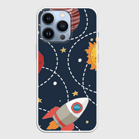Чехол для iPhone 13 Pro с принтом Космический перелёт в Екатеринбурге,  |  | арт | звезда | звёзды | земля | космос | марс | перелёт | планета | планеты | полёт | ракета | ракеты | рисунок | сатурн | солнце | юпитер