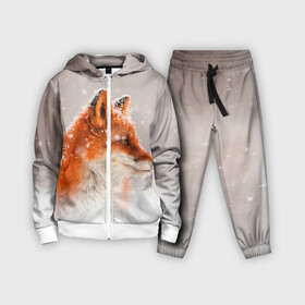 Детский костюм 3D с принтом Лиса и снег в Екатеринбурге,  |  | fox | foxy | животные | звери | зима | зимняя | лиса | лисичка | лисы | природа | снег | снежная