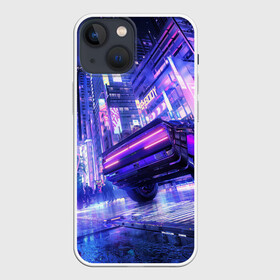 Чехол для iPhone 13 mini с принтом Cyberpunk city в Екатеринбурге,  |  | art | city | cyber | cyberpunk | japan | lights | lines | neon | punk | арт | город | кибер | киберпанк | япония