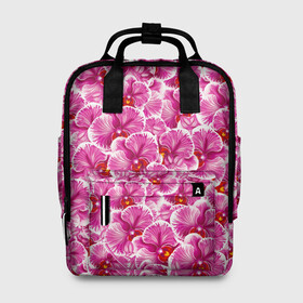 Женский рюкзак 3D с принтом Розовые орхидеи в Екатеринбурге, 100% полиэстер | лямки с регулируемой длиной, сверху ручки, чтобы рюкзак нести как сумку. Основное отделение закрывается на молнию, как и внешний карман. Внутри два дополнительных кармана, один из которых закрывается на молнию. По бокам два дополнительных кармашка, куда поместится маленькая бутылочка
 | fashion flowers | pink | tropical | азия | бабочки | бразилия | букет | бутоны | джунгли | лепестки | лето | любимая | марта | нежные | орхидея | подарок | природа | растения | тропики | тропические | узор | цветение