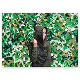 Поздравительная открытка с принтом Ольга Бузова в Екатеринбурге, 100% бумага | плотность бумаги 280 г/м2, матовая, на обратной стороне линовка и место для марки
 | camouflage | celebrity | eyes | face | girl | lips | star | view | взгляд | глаза | губы | девушка | звезда | знаменитость | камуфляж | лицо