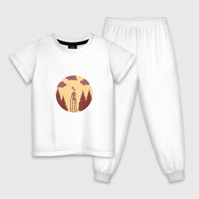 Детская пижама хлопок с принтом Siren Head в Екатеринбурге, 100% хлопок |  брюки и футболка прямого кроя, без карманов, на брюках мягкая резинка на поясе и по низу штанин
 | Тематика изображения на принте: siren head | игра | лес | монстр | персонаж | сирена | сиреноголовый | чудовище