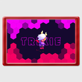 Магнит 45*70 с принтом BRAWL STARS TRIXIE COLETTE в Екатеринбурге, Пластик | Размер: 78*52 мм; Размер печати: 70*45 | brawl | colete | colette | collete | logo | stars | trixi | trixie | бравл | бравла | браво | игра | игры | колетт | колетта | коллет | коллета | лого | логотип | символ | старс | старса | трикси