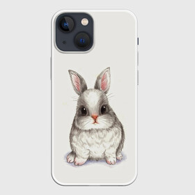 Чехол для iPhone 13 mini с принтом зайка в Екатеринбурге,  |  | животные | зайка | заяц | звери | зевающий кот | кися | кот | котенок | котики | коты | кричащий кот | кролик | минимализм | питомцы | прикольные картинки
