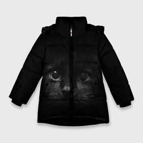 Зимняя куртка для девочек 3D с принтом черный кот в Екатеринбурге, ткань верха — 100% полиэстер; подклад — 100% полиэстер, утеплитель — 100% полиэстер. | длина ниже бедра, удлиненная спинка, воротник стойка и отстегивающийся капюшон. Есть боковые карманы с листочкой на кнопках, утяжки по низу изделия и внутренний карман на молнии. 

Предусмотрены светоотражающий принт на спинке, радужный светоотражающий элемент на пуллере молнии и на резинке для утяжки. | животные | зайка | заяц | звери | зевающий кот | кися | кот | котенок | котики | коты | кричащий кот | кролик | минимализм | питомцы | прикольные картинки