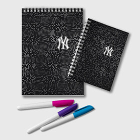 Блокнот с принтом New York Yankees в Екатеринбурге, 100% бумага | 48 листов, плотность листов — 60 г/м2, плотность картонной обложки — 250 г/м2. Листы скреплены удобной пружинной спиралью. Цвет линий — светло-серый
 | baseball | fashion | game | glitch | new york | sport | бейсбол | игра | мода | нью йорк | спорт
