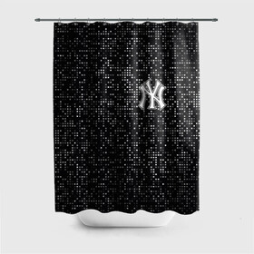 Штора 3D для ванной с принтом New York Yankees в Екатеринбурге, 100% полиэстер | плотность материала — 100 г/м2. Стандартный размер — 146 см х 180 см. По верхнему краю — пластиковые люверсы для креплений. В комплекте 10 пластиковых колец | baseball | fashion | game | glitch | new york | sport | бейсбол | игра | мода | нью йорк | спорт