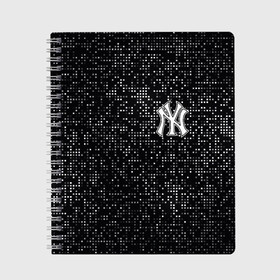Тетрадь с принтом New York Yankees в Екатеринбурге, 100% бумага | 48 листов, плотность листов — 60 г/м2, плотность картонной обложки — 250 г/м2. Листы скреплены сбоку удобной пружинной спиралью. Уголки страниц и обложки скругленные. Цвет линий — светло-серый
 | baseball | fashion | game | glitch | new york | sport | бейсбол | игра | мода | нью йорк | спорт