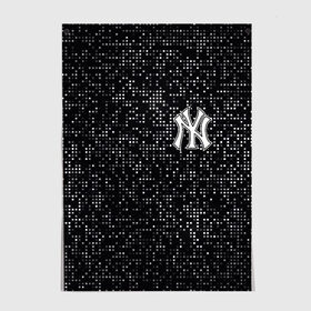 Постер с принтом New York Yankees в Екатеринбурге, 100% бумага
 | бумага, плотность 150 мг. Матовая, но за счет высокого коэффициента гладкости имеет небольшой блеск и дает на свету блики, но в отличии от глянцевой бумаги не покрыта лаком | baseball | fashion | game | glitch | new york | sport | бейсбол | игра | мода | нью йорк | спорт