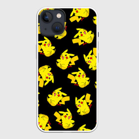 Чехол для iPhone 13 с принтом Веселый пикачу в Екатеринбурге,  |  | baby | cartoon | cute | kawaii | pika pika | pikachu | pokemon go | team | аниме | детям | зайчик | зверек | иви | кавайный | котенок | кролик | малыш | милый | мордочка | мультик | няшный | пика пика | пикачу | покемоны | улыбка | школа