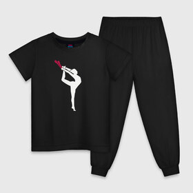 Детская пижама хлопок с принтом Gymnastics в Екатеринбурге, 100% хлопок |  брюки и футболка прямого кроя, без карманов, на брюках мягкая резинка на поясе и по низу штанин
 | gymnastics | rhythmic gymnastics | гимнастика | спорт | художественная гимнастика