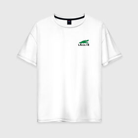 Женская футболка хлопок Oversize с принтом LaCosinus в Екатеринбурге, 100% хлопок | свободный крой, круглый ворот, спущенный рукав, длина до линии бедер
 | cos | crocodile | аллигатор | косинус | крокодил | крокодильчик | математика | угол