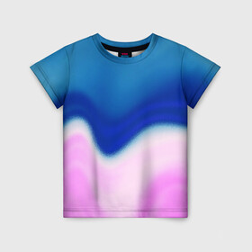 Детская футболка 3D с принтом Воздушный Крем в Екатеринбурге, 100% гипоаллергенный полиэфир | прямой крой, круглый вырез горловины, длина до линии бедер, чуть спущенное плечо, ткань немного тянется | blue | cream | gradient | pink | абстрактный | абстракция | вода | волны | гламур | градиент | девочкам | зефирка | краска | краски | красочный | море | мороженое | небеса | нежные | пастельные | перламутровый