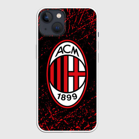 Чехол для iPhone 13 с принтом MILAN. в Екатеринбурге,  |  | ac milan | fc | football | football club | sport | итальянский футбольный клуб | милан | спорт | уефа | униформа | фирменные цвета | фк | футбол | футбольный клуб