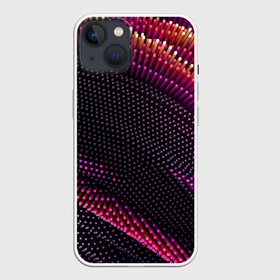 Чехол для iPhone 13 с принтом Aralf в Екатеринбурге,  |  | abstraction | convex | lines | pink | points | shapes | wavy | абстракция | волнистый | выпуклый | линии | розовый | точки | формы