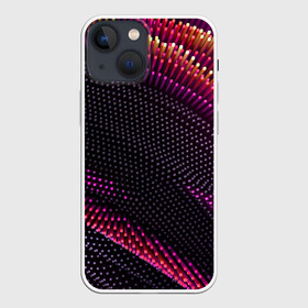 Чехол для iPhone 13 mini с принтом Aralf в Екатеринбурге,  |  | abstraction | convex | lines | pink | points | shapes | wavy | абстракция | волнистый | выпуклый | линии | розовый | точки | формы