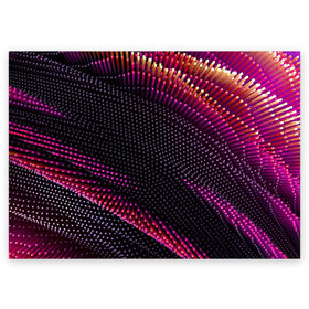 Поздравительная открытка с принтом Aralf в Екатеринбурге, 100% бумага | плотность бумаги 280 г/м2, матовая, на обратной стороне линовка и место для марки
 | Тематика изображения на принте: abstraction | convex | lines | pink | points | shapes | wavy | абстракция | волнистый | выпуклый | линии | розовый | точки | формы