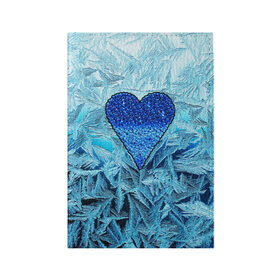Обложка для паспорта матовая кожа с принтом Ледяное сердце в Екатеринбурге, натуральная матовая кожа | размер 19,3 х 13,7 см; прозрачные пластиковые крепления | christmas | frozen | new year | snow | winter | влюбленные | дед мороз | зима | зимний | лед | любимая жена | любовь | мама | новый год | подарок | рождество | сердечки | снег | снежинки | снежная королева | узоры