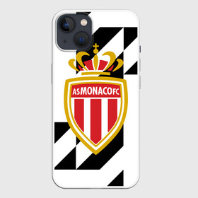 Чехол для iPhone 13 с принтом MONACO. в Екатеринбурге,  |  | fc | football | football club | france | monaco | sport | нико ковач | спорт | уефа | униформа | фк | фк монако | франция | французская лига 1 | французский футбольный клуб | футбол | фут