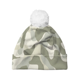 Шапка 3D c помпоном с принтом camouflage 1 в Екатеринбурге, 100% полиэстер | универсальный размер, печать по всей поверхности изделия | армия россии | войска | камуфляж | орнамент | узор