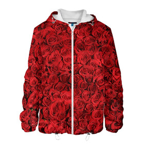 Мужская куртка 3D с принтом Roses в Екатеринбурге, ткань верха — 100% полиэстер, подклад — флис | прямой крой, подол и капюшон оформлены резинкой с фиксаторами, два кармана без застежек по бокам, один большой потайной карман на груди. Карман на груди застегивается на липучку | алые розы | весна | деревья | касные розы | красная роза | красный цветок | лепестки | лес | лето | листья | май | милион алых роз | на каждый день | осень | поле | роза | розы | солнце | тропики | флора