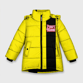 Зимняя куртка для девочек 3D с принтом Kill Bill - Pussy Wagon в Екатеринбурге, ткань верха — 100% полиэстер; подклад — 100% полиэстер, утеплитель — 100% полиэстер. | длина ниже бедра, удлиненная спинка, воротник стойка и отстегивающийся капюшон. Есть боковые карманы с листочкой на кнопках, утяжки по низу изделия и внутренний карман на молнии. 

Предусмотрены светоотражающий принт на спинке, радужный светоотражающий элемент на пуллере молнии и на резинке для утяжки. | kill bill | pickup | pussy | pussy wagon | tarantino | wagon | квентин тарантино | пикап | пусси вагон | тарантино
