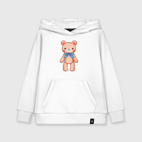 Детская толстовка хлопок с принтом Pixel Bear в Екатеринбурге, 100% хлопок | Круглый горловой вырез, эластичные манжеты, пояс, капюшен | bear | pixel | pixel bear | медведь | милый медведь | милый мишка | мишка | пиксельный медведь | пиксельный плюшевый мишка | плюшевый медведь | плюшевый мишка