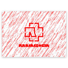 Поздравительная открытка с принтом Rammstein. в Екатеринбурге, 100% бумага | плотность бумаги 280 г/м2, матовая, на обратной стороне линовка и место для марки
 | Тематика изображения на принте: 