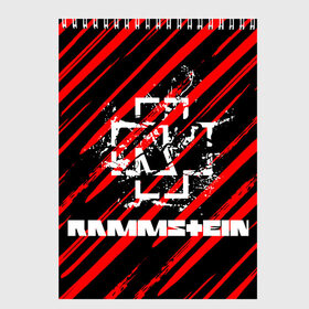 Скетчбук с принтом Rammstein. в Екатеринбурге, 100% бумага
 | 48 листов, плотность листов — 100 г/м2, плотность картонной обложки — 250 г/м2. Листы скреплены сверху удобной пружинной спиралью | music | rammstein | rock | индастриал метал | метал группа | музыка | музыкальная группа | немецкая метал группа | рамштайн | рок | хард рок