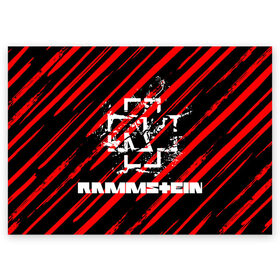 Поздравительная открытка с принтом Rammstein. в Екатеринбурге, 100% бумага | плотность бумаги 280 г/м2, матовая, на обратной стороне линовка и место для марки
 | Тематика изображения на принте: music | rammstein | rock | индастриал метал | метал группа | музыка | музыкальная группа | немецкая метал группа | рамштайн | рок | хард рок