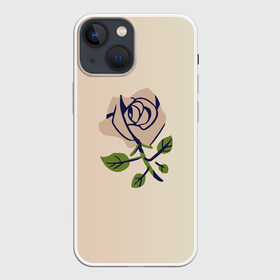 Чехол для iPhone 13 mini с принтом Бежевая роза в Екатеринбурге,  |  | беж | красота | мода | модный | природа | роза | стиль | цветок