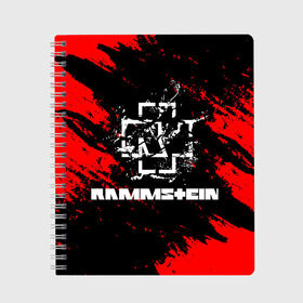 Тетрадь с принтом Rammstein. в Екатеринбурге, 100% бумага | 48 листов, плотность листов — 60 г/м2, плотность картонной обложки — 250 г/м2. Листы скреплены сбоку удобной пружинной спиралью. Уголки страниц и обложки скругленные. Цвет линий — светло-серый
 | music | rammstein | rock | индастриал метал | метал группа | музыка | музыкальная группа | немецкая метал группа | рамштайн | рок | хард рок