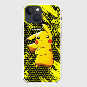 Чехол для iPhone 13 mini с принтом Pikachu Pika Pika в Екатеринбурге,  |  | pika | pikachu | аниме | детская | детям | игры | молния | мышка | мышь | пика | пикачу | покемон | покемоны