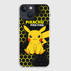 Чехол для iPhone 13 mini с принтом Pikachu Pika Pika в Екатеринбурге,  |  | pika | pikachu | аниме | детская | детям | игры | молния | мышка | мышь | пика | пикачу | покемон | покемоны | соты