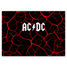 Поздравительная открытка с принтом AC/DC. в Екатеринбурге, 100% бумага | плотность бумаги 280 г/м2, матовая, на обратной стороне линовка и место для марки
 | Тематика изображения на принте: ac dc | music | rock | австралийская рок группа | ас дс | асдс | блюз рок | музыка | переменный ток постоянный ток | рок | рок н ролл | хард рок | эй си ди си