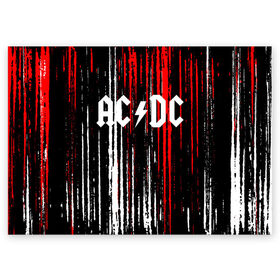 Поздравительная открытка с принтом AC/DC. в Екатеринбурге, 100% бумага | плотность бумаги 280 г/м2, матовая, на обратной стороне линовка и место для марки
 | Тематика изображения на принте: 