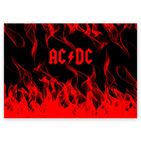 Поздравительная открытка с принтом AC/DC. в Екатеринбурге, 100% бумага | плотность бумаги 280 г/м2, матовая, на обратной стороне линовка и место для марки
 | ac dc | music | rock | австралийская рок группа | ас дс | асдс | блюз рок | музыка | переменный ток постоянный ток | рок | рок н ролл | хард рок | эй си ди си