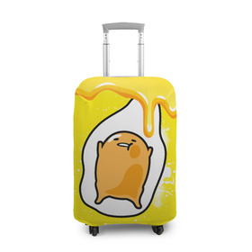 Чехол для чемодана 3D с принтом Gudetama в Екатеринбурге, 86% полиэфир, 14% спандекс | двустороннее нанесение принта, прорези для ручек и колес | gudetama | анимешное яйцо | гудетама | желток | стекающее яйцо | яичница
