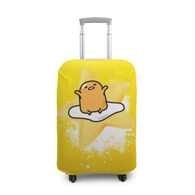 Чехол для чемодана 3D с принтом Gudetama в Екатеринбурге, 86% полиэфир, 14% спандекс | двустороннее нанесение принта, прорези для ручек и колес | gudetama | анимешное яйцо | гудетама | желток | стекающее яйцо | яичница