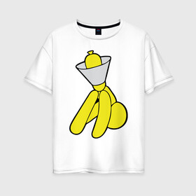 Женская футболка хлопок Oversize с принтом GTA Online Yellow Dog в Екатеринбурге, 100% хлопок | свободный крой, круглый ворот, спущенный рукав, длина до линии бедер
 | auto | game | grand | gta | gta5 | los santos | rockstar | theft | гта | гта5 | игра | лос сантос | майкл | онлайн | рокстар | тревор | франклин