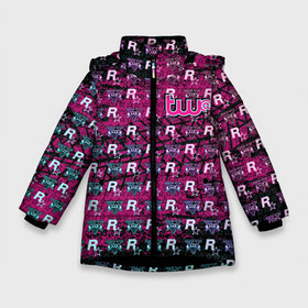 Зимняя куртка для девочек 3D с принтом GTA Online Tw@ в Екатеринбурге, ткань верха — 100% полиэстер; подклад — 100% полиэстер, утеплитель — 100% полиэстер. | длина ниже бедра, удлиненная спинка, воротник стойка и отстегивающийся капюшон. Есть боковые карманы с листочкой на кнопках, утяжки по низу изделия и внутренний карман на молнии. 

Предусмотрены светоотражающий принт на спинке, радужный светоотражающий элемент на пуллере молнии и на резинке для утяжки. | auto | game | grand | gta | gta5 | los santos | rockstar | theft | гта | гта5 | игра | лос сантос | майкл | онлайн | рокстар | тревор | франклин