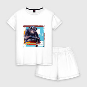 Женская пижама с шортиками хлопок с принтом Pop art 21-12-1 в Екатеринбурге, 100% хлопок | футболка прямого кроя, шорты свободные с широкой мягкой резинкой | pin up | искусство | поп культура | популярное | ретро